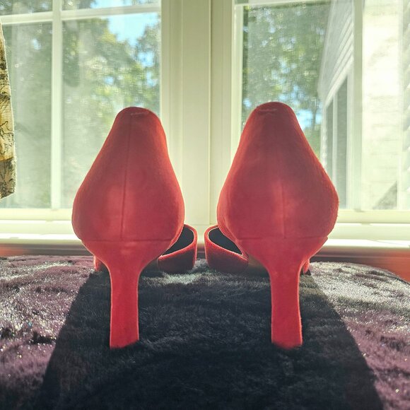 NWOT Franco Sarto Tana Suede Red Heels - Size 9.5 - Picture 13 of 14